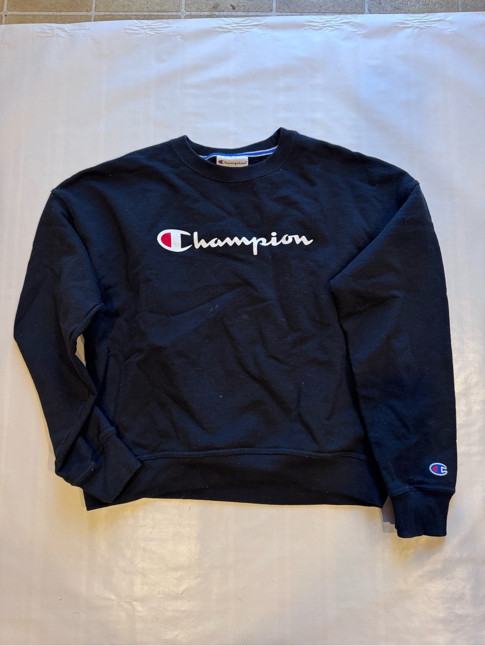 Champion Crew Neck Sweatshirt – Black – Size Small